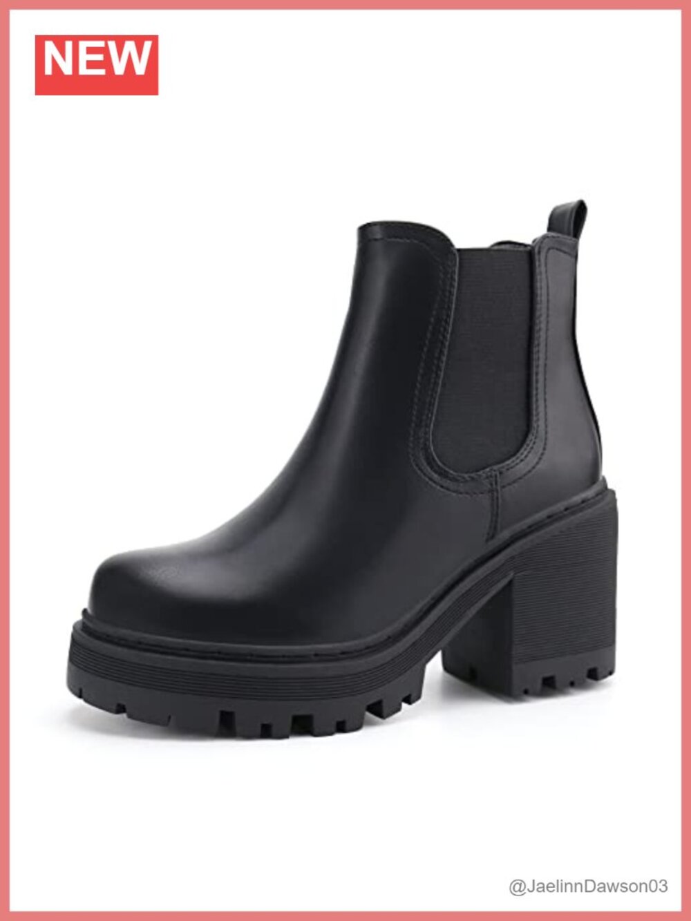 Women's Chelsea Platform Ankle Booties Block Heel Slip On Boots